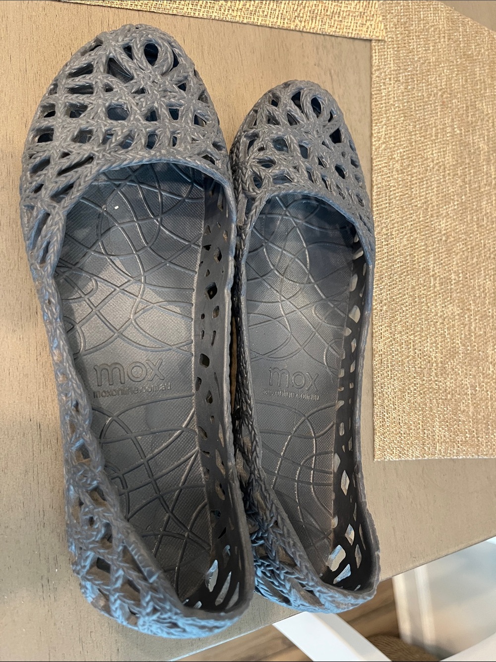 Mox Grey Jelly Ballet Flats - Lightweight Casual Women’s Shoes